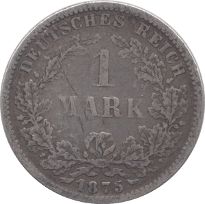 1875 GERMANY ONE MARK - SILVER WORLD COINS - Cambridgeshire Coins
