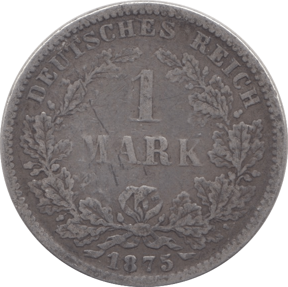 1875 GERMANY ONE MARK - SILVER WORLD COINS - Cambridgeshire Coins