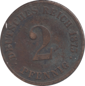 1875 GERMANY TWO PFENNIG - WORLD COINS - Cambridgeshire Coins