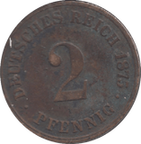 1875 GERMANY TWO PFENNIG - WORLD COINS - Cambridgeshire Coins