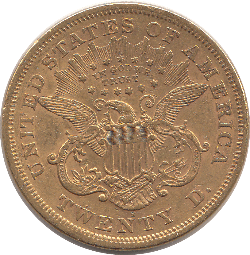 1875 GOLD 20 DOLLAR USA SAN FRANCISCO MINT - Gold World Coins - Cambridgeshire Coins