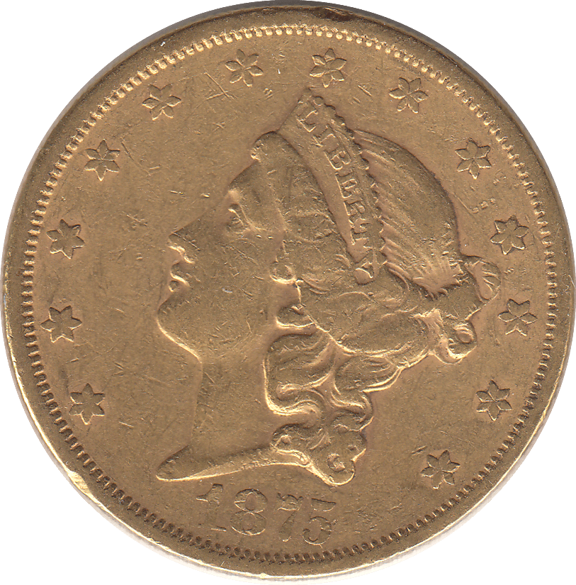 1875 GOLD 20 DOLLAR USA SAN FRANCISCO MINT - Gold World Coins - Cambridgeshire Coins