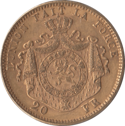 1875 GOLD BELGIUM 20 FRANCS - Gold World Coins - Cambridgeshire Coins