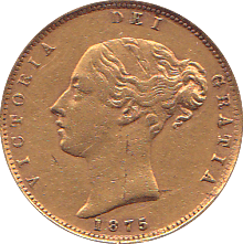 1875 GOLD HALF SOVEREIGN ( GVF ) - Half Sovereign - Cambridgeshire Coins