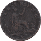 1875 H FARTHING ( GF ) 2 - Farthing - Cambridgeshire Coins