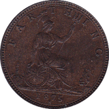 1875 H FARTHING ( UNC ) - Farthing - Cambridgeshire Coins