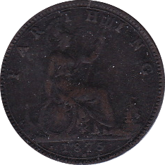 1875 H FARTHING ( VF ) - Farthing - Cambridgeshire Coins