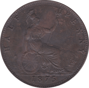 1875 HALFPENNY ( AUNC ) - Halfpenny - Cambridgeshire Coins
