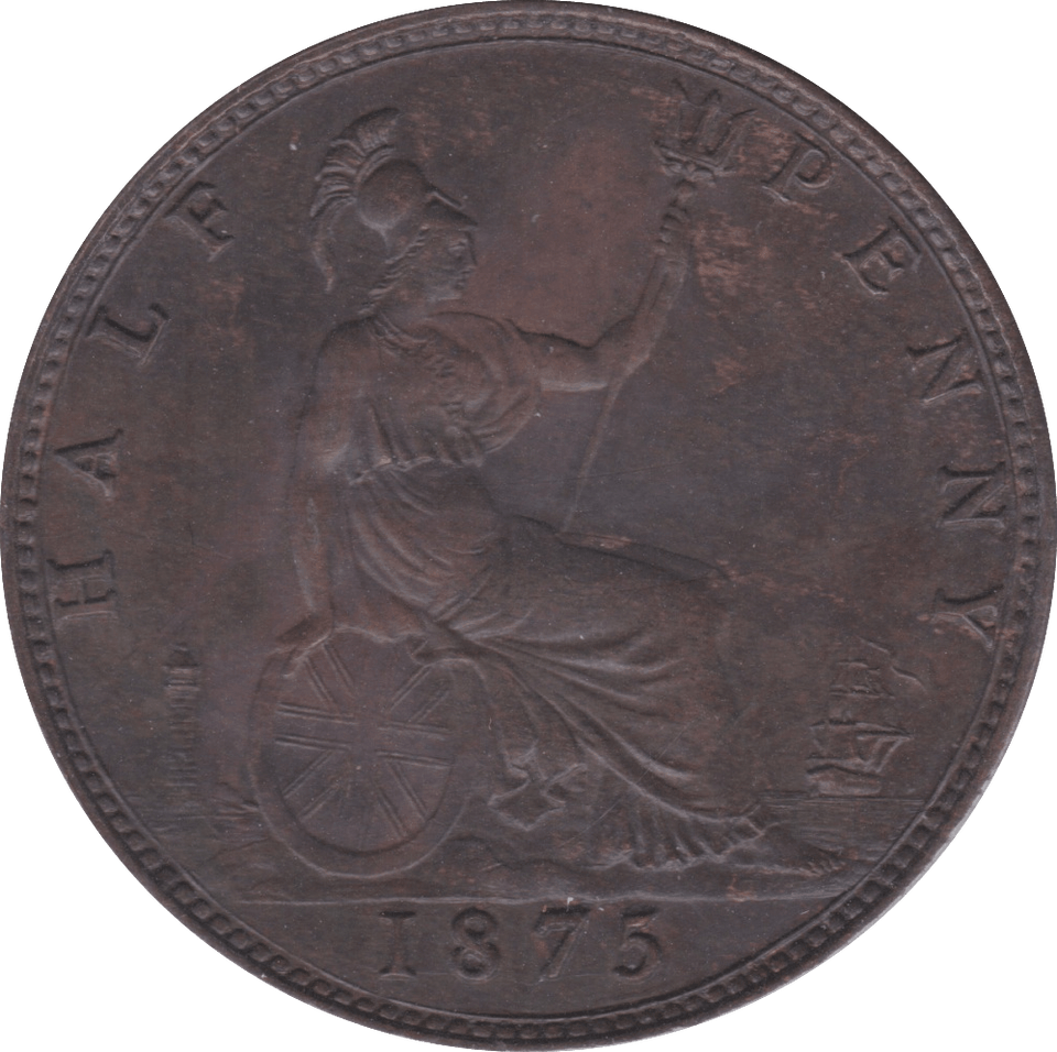 1875 HALFPENNY ( AUNC ) - Halfpenny - Cambridgeshire Coins