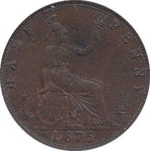 1875 HALFPENNY ( GVF ) - Halfpenny - Cambridgeshire Coins