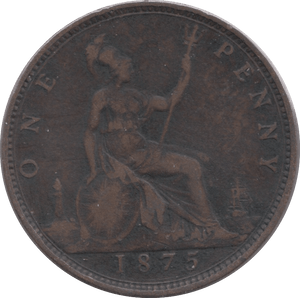1875 PENNY ( FINE ) - Penny - Cambridgeshire Coins