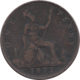 1875 PENNY ( FINE ) - Penny - Cambridgeshire Coins