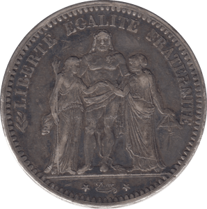 1875 SILVER 10 FRANCS FRANCE - SILVER WORLD COINS - Cambridgeshire Coins