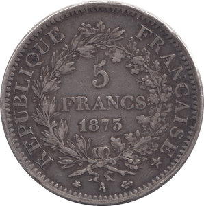 1875 SILVER 10 FRANCS FRANCE - SILVER WORLD COINS - Cambridgeshire Coins
