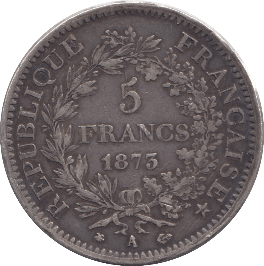 1875 SILVER 10 FRANCS FRANCE - SILVER WORLD COINS - Cambridgeshire Coins