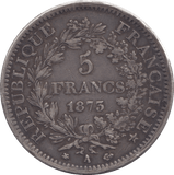 1875 SILVER 10 FRANCS FRANCE - SILVER WORLD COINS - Cambridgeshire Coins