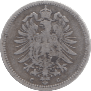 1875 SILVER 20 PFENNIG GERMANY - SILVER WORLD COINS - Cambridgeshire Coins