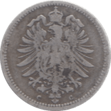 1875 SILVER 20 PFENNIG GERMANY - SILVER WORLD COINS - Cambridgeshire Coins