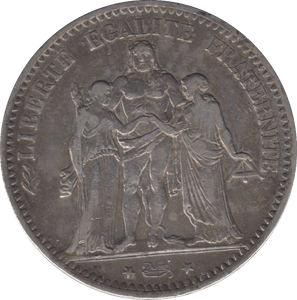 1875 SILVER 5 FRANCS FRANCE - SILVER WORLD COINS - Cambridgeshire Coins