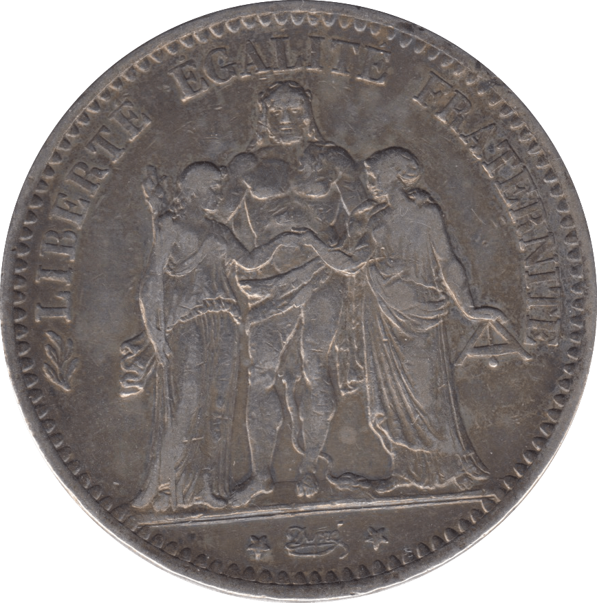 1875 SILVER 5 FRANCS FRANCE - SILVER WORLD COINS - Cambridgeshire Coins