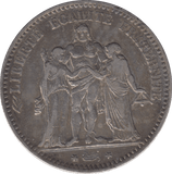 1875 SILVER 5 FRANCS FRANCE - SILVER WORLD COINS - Cambridgeshire Coins