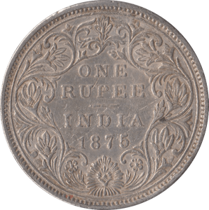 1875 SILVER INDIA 1 RUPEE - SILVER WORLD COINS - Cambridgeshire Coins