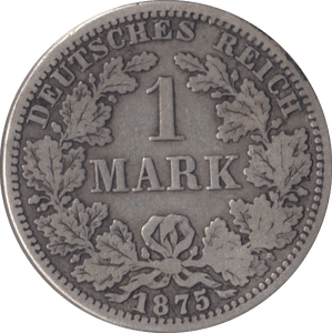 1875 SILVER ONE MARK GERMANY - SILVER WORLD COINS - Cambridgeshire Coins