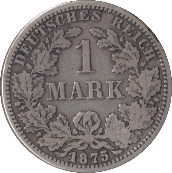 1875 SILVER ONE MARK GERMANY - SILVER WORLD COINS - Cambridgeshire Coins