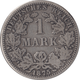 1875 SILVER ONE MARK GERMANY - SILVER WORLD COINS - Cambridgeshire Coins