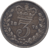 1875 SILVER THREEPENCE ( GF ) - Threepence - Cambridgeshire Coins