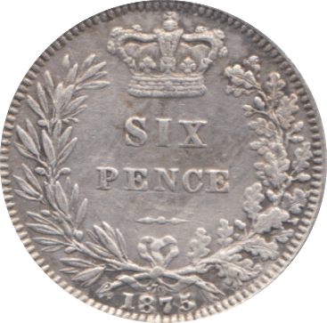 1875 SIXPENCE ( EF ) DIE - Sixpence - Cambridgeshire Coins