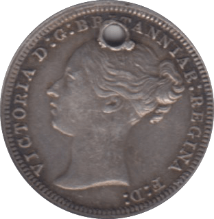 1875 THREEPENCE ( VF ) HOLED - Threepence - Cambridgeshire Coins