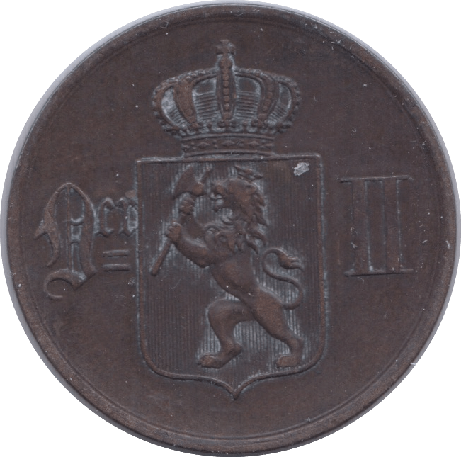 1876 5 ORE NORWAY REF 2 - WORLD COINS - Cambridgeshire Coins