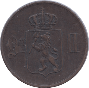 1876 5 ORE NORWAY - WORLD COINS - Cambridgeshire Coins