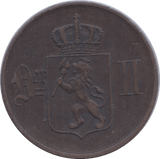 1876 5 ORE NORWAY - WORLD COINS - Cambridgeshire Coins