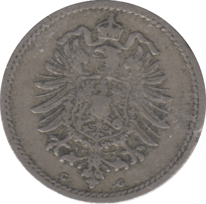 1876 5 PFENNIG GERMANY - SILVER WORLD COINS - Cambridgeshire Coins