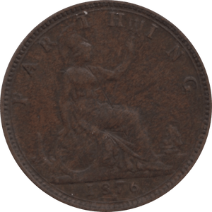 1876 FARTHING 2 H ( VF ) 78 - Farthing - Cambridgeshire Coins