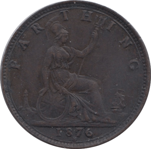 1876 FARTHING ( AUNC ) H 1 - Farthing - Cambridgeshire Coins