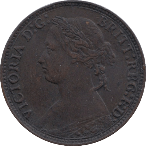 1876 FARTHING ( AUNC ) H 1 - Farthing - Cambridgeshire Coins