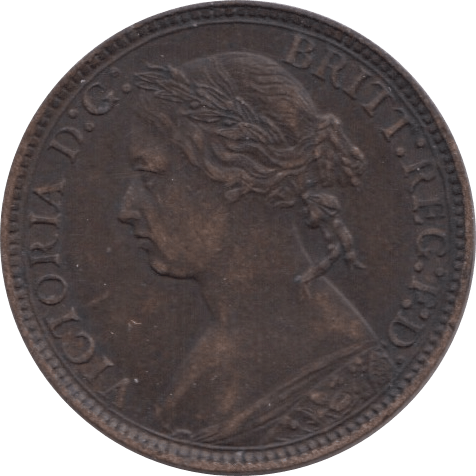 1876 FARTHING ( EF ) 1 H - Farthing - Cambridgeshire Coins