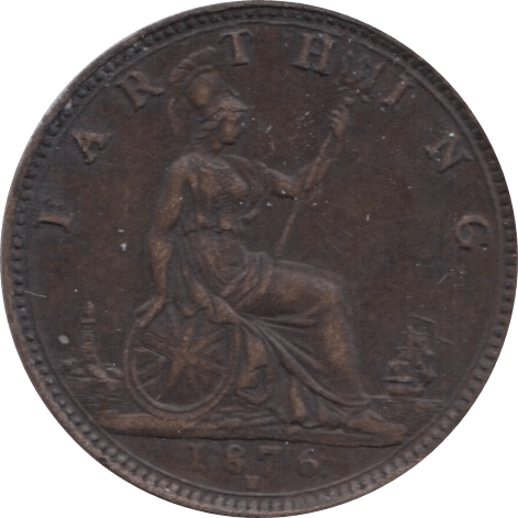 1876 FARTHING ( EF ) 1 H - Farthing - Cambridgeshire Coins