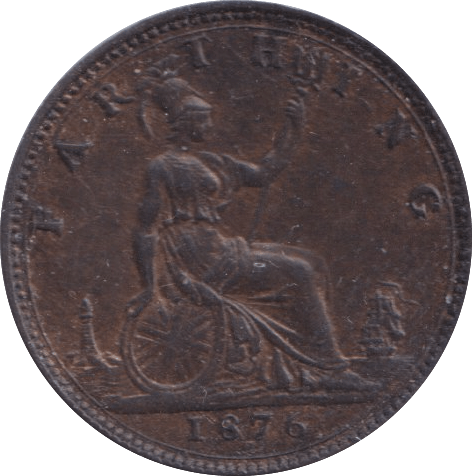 1876 FARTHING ( UNC ) - Farthing - Cambridgeshire Coins