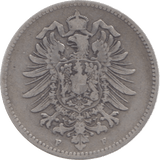 1876 GERMANY SILVER ONE MARK - SILVER WORLD COINS - Cambridgeshire Coins