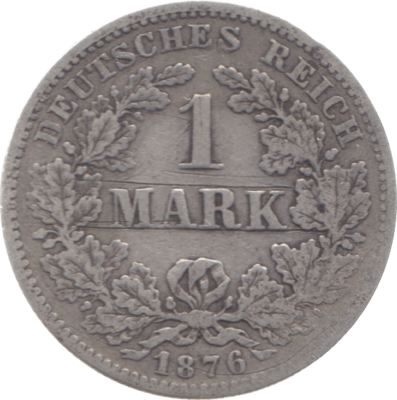 1876 GERMANY SILVER ONE MARK - SILVER WORLD COINS - Cambridgeshire Coins