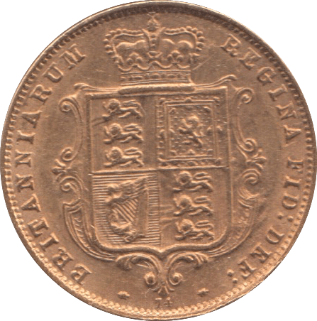 1876 GOLD HALF SOVEREIGN ( EF ) DIE 62 - Half Sovereign - Cambridgeshire Coins