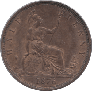 1876 HALFPENNY ( AUNC ) H - Halfpenny - Cambridgeshire Coins