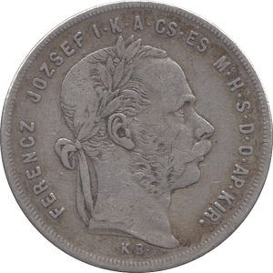 1876 HUNGARY SILVER ONE FORINT - SILVER WORLD COINS - Cambridgeshire Coins