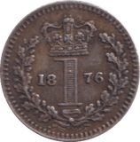 1876 MAUNDY PENNY ( GVF ) - Maundy Coins - Cambridgeshire Coins