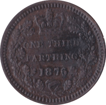1876 ONE THIRD FARTHING ( GVF ) - One Third Farthing - Cambridgeshire Coins