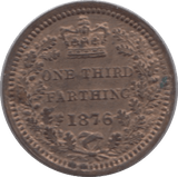 1876 ONE THIRD FARTHING ( UNC ) - One Third Farthing - Cambridgeshire Coins